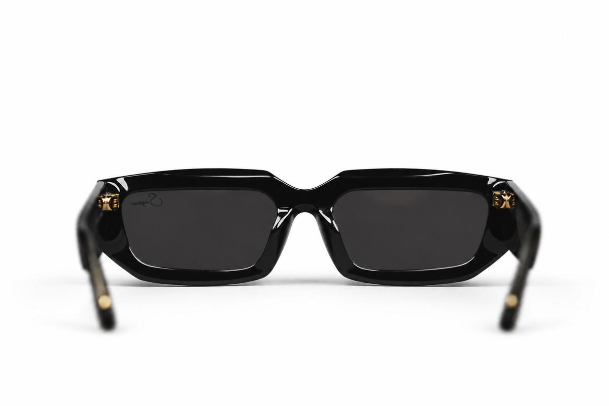 Black Out sunglasses — rear view on white background
