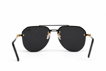 Classic Aviator sunglasses — rear view on a white background
