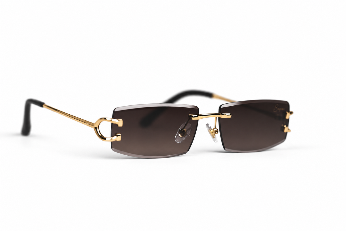 The Don Diamond Cut sunglasses — three-quarter view on white