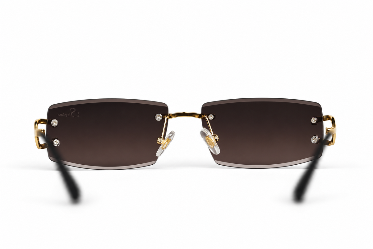 The Don Diamond Cut sunglasses — rear view on white